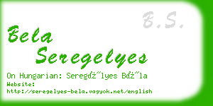 bela seregelyes business card